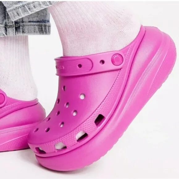 🆕️ 💕Croc's Women's Pink Classic Crush Platform Clog Slip On sz 10 NWT