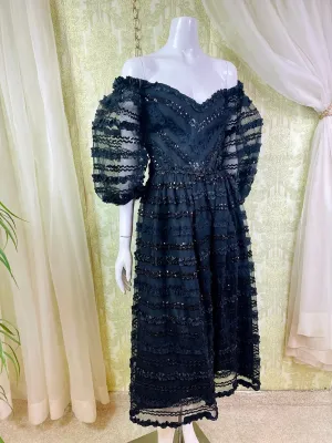 1980's Lillie Rubin Sequined Ribbon Dress