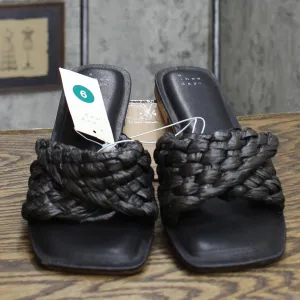 A New Day Womens Nicolette Raffia Slide Sandals Black 9