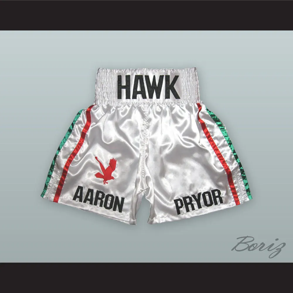 Aaron 'The Hawk' Pryor White Boxing Shorts