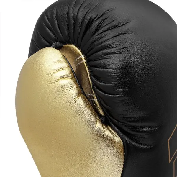 ADIDAS HYBRID 500 BOXING GLOVES - BLACK/GOLD