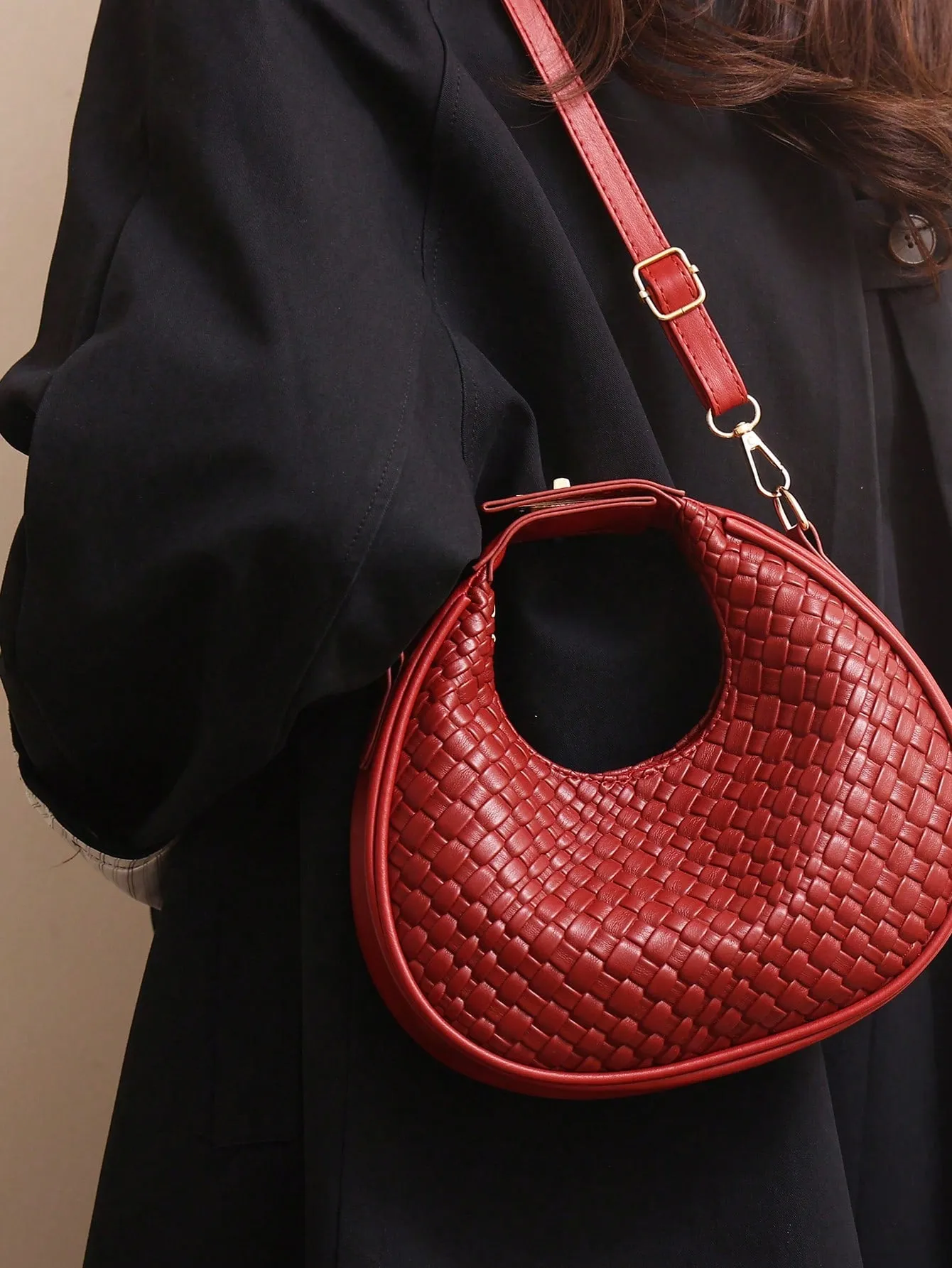 Adjustable Strap Versatile Pu Casual Shoulder Bag