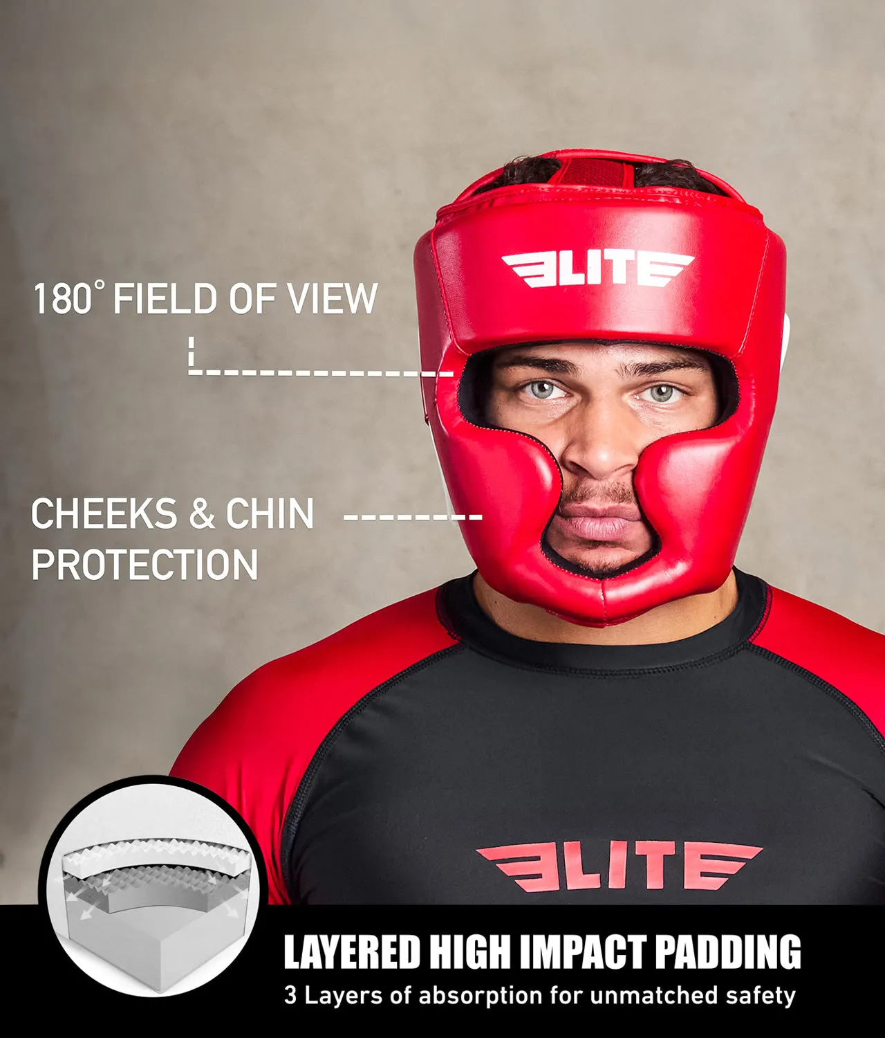 Adults' Essential Red MMA Headgear