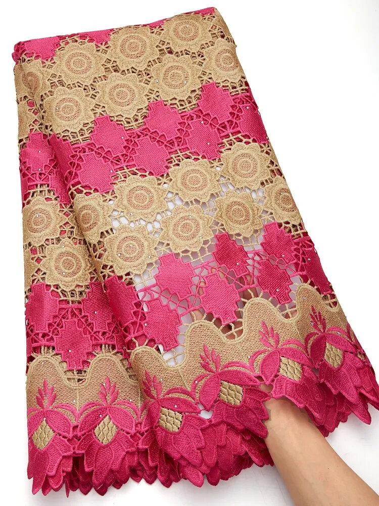 African Guipure Cord Lace Fabric Embroidery French Lace Fabrics Dresses Sewing High Quality 2022 For Women Evening Party A2802