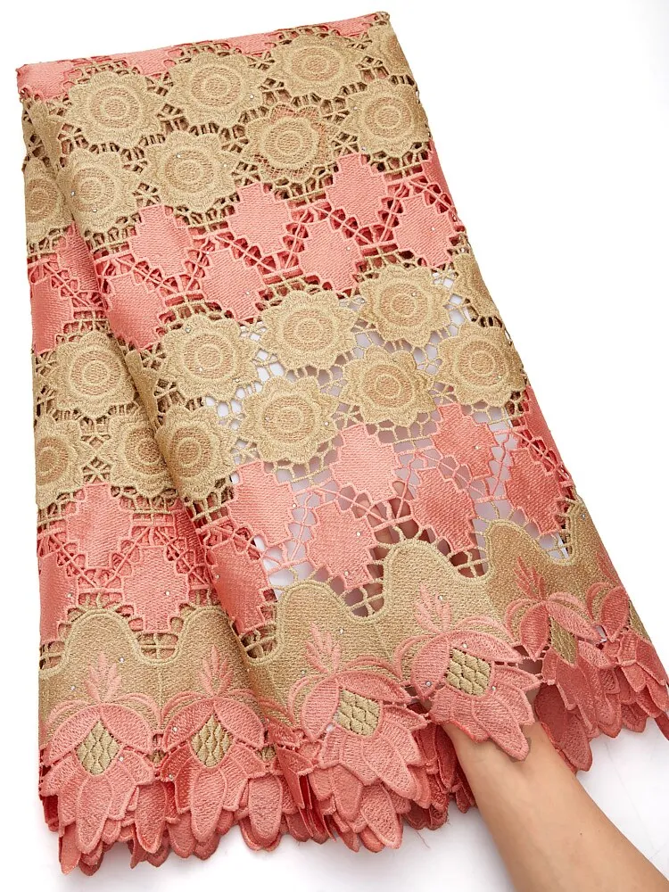 African Guipure Cord Lace Fabric Embroidery French Lace Fabrics Dresses Sewing High Quality 2022 For Women Evening Party A2802