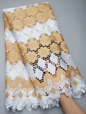 African Guipure Cord Lace Fabric Embroidery French Lace Fabrics Dresses Sewing High Quality 2022 For Women Evening Party A2802
