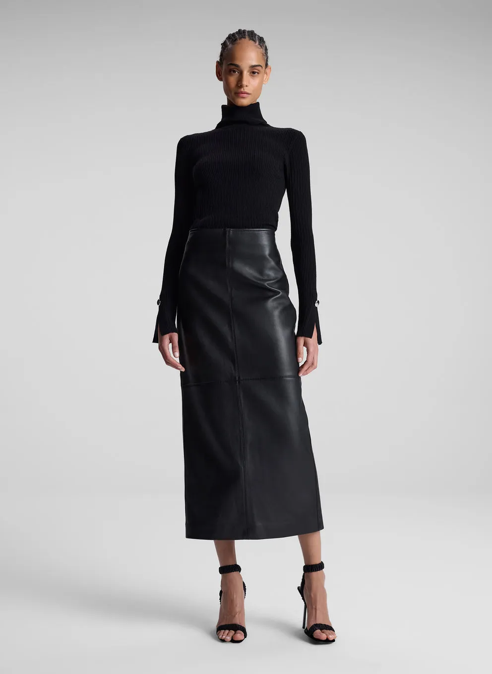 A.L.C - Marta Leather Midi Skirt