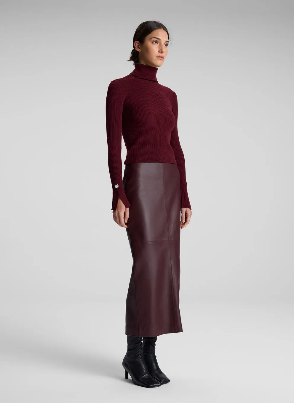 A.L.C - Marta Leather Midi Skirt