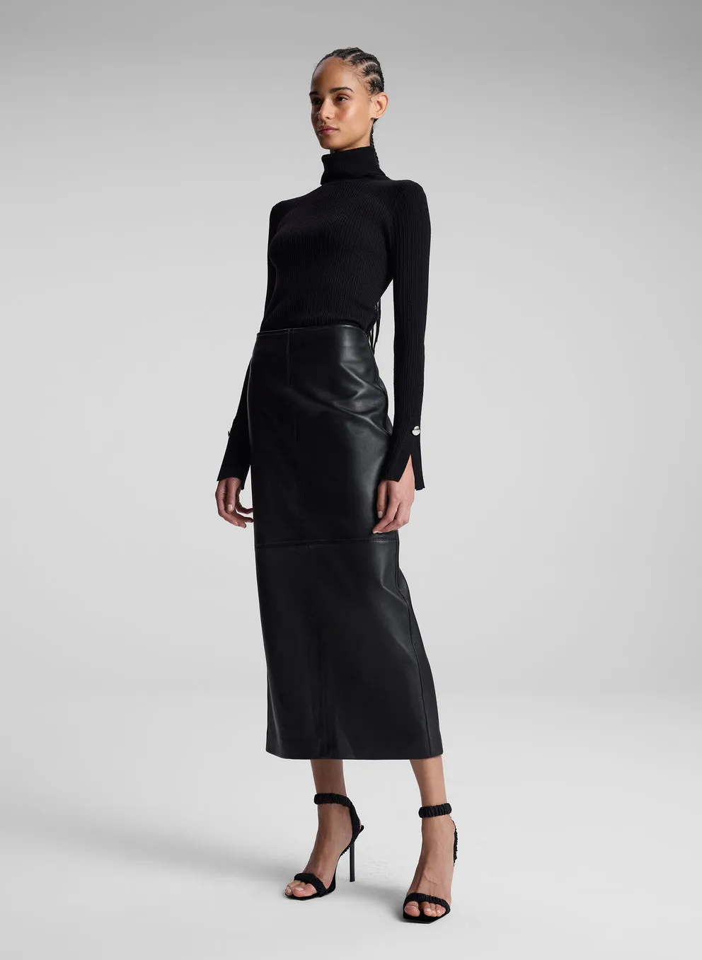 A.L.C - Marta Leather Midi Skirt