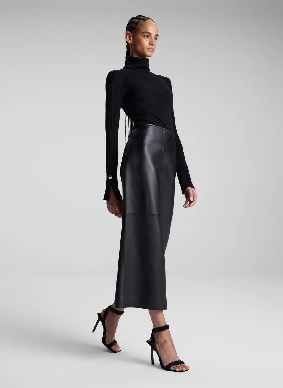 A.L.C - Marta Leather Midi Skirt