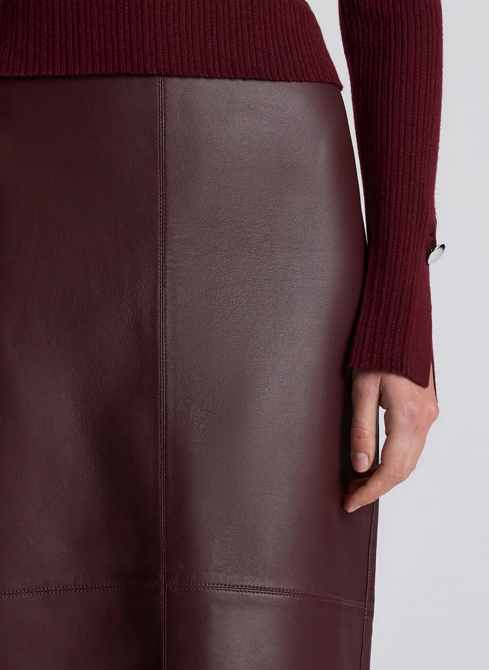 A.L.C - Marta Leather Midi Skirt