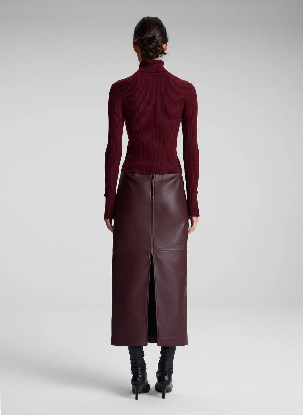 A.L.C - Marta Leather Midi Skirt