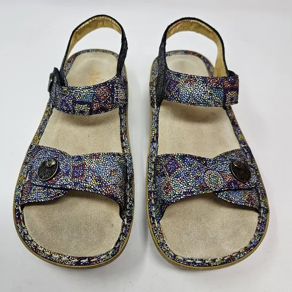 Alegria Vienna Aztec Dottie Sandal Slingback Multicolor Womens Size 37 US 7-7.5