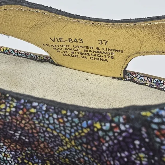 Alegria Vienna Aztec Dottie Sandal Slingback Multicolor Womens Size 37 US 7-7.5