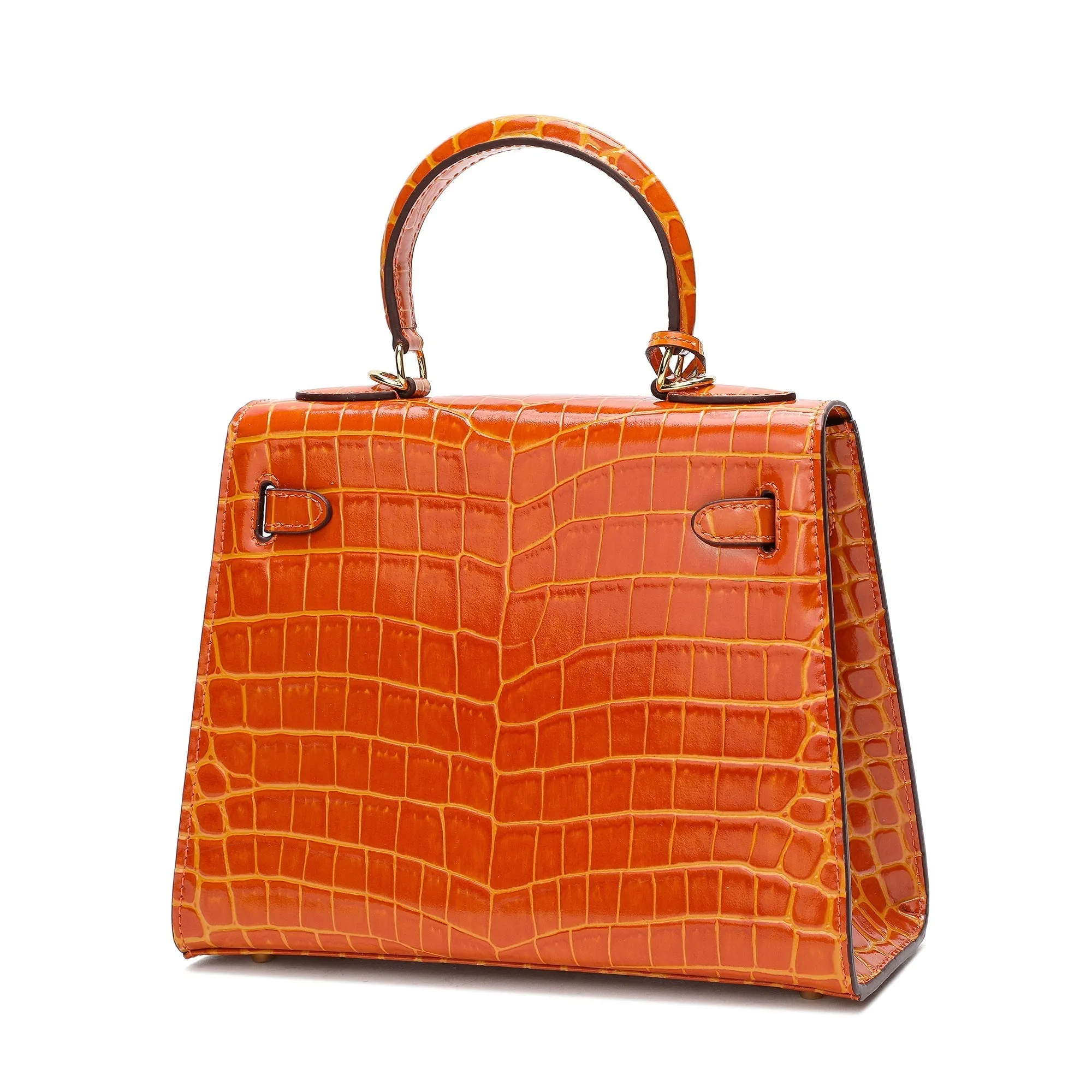 Alligator Embossed Leather Grace Satchel