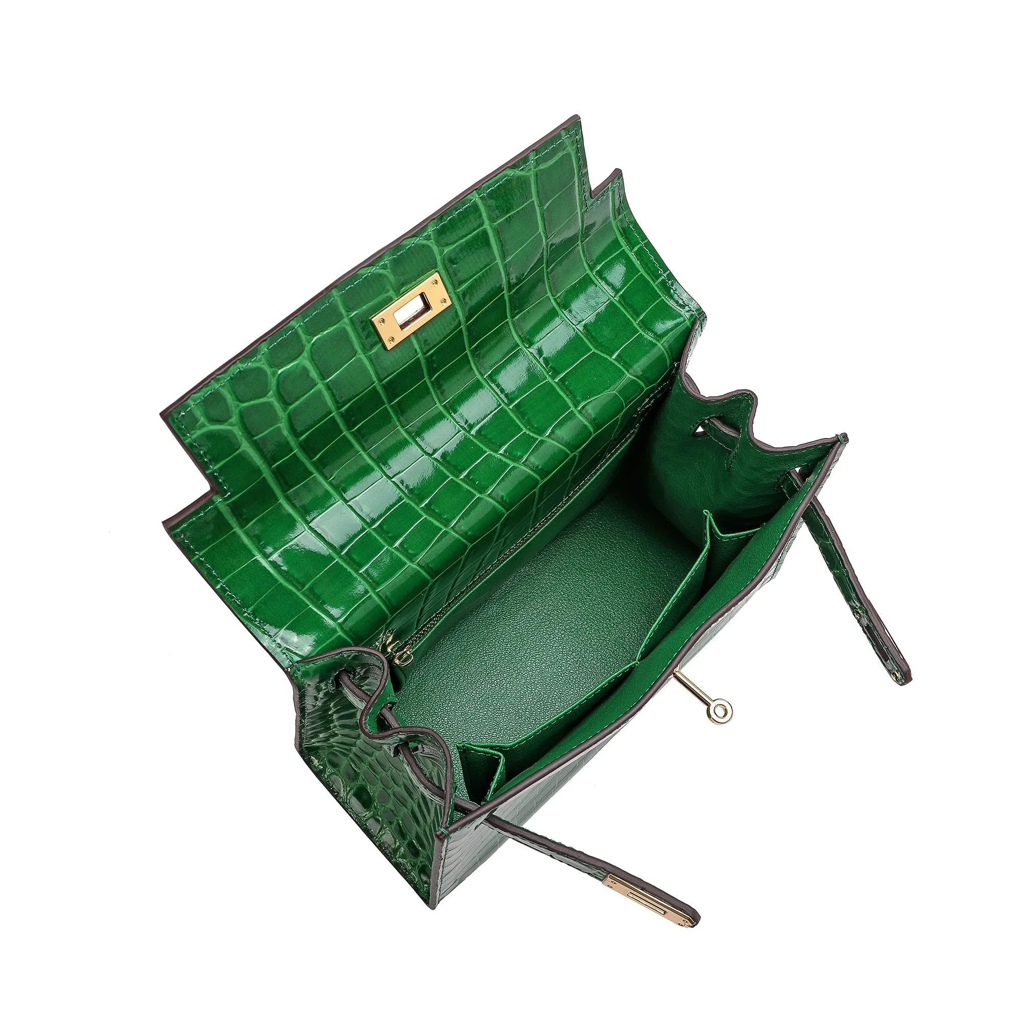 Alligator Embossed Leather Grace Satchel