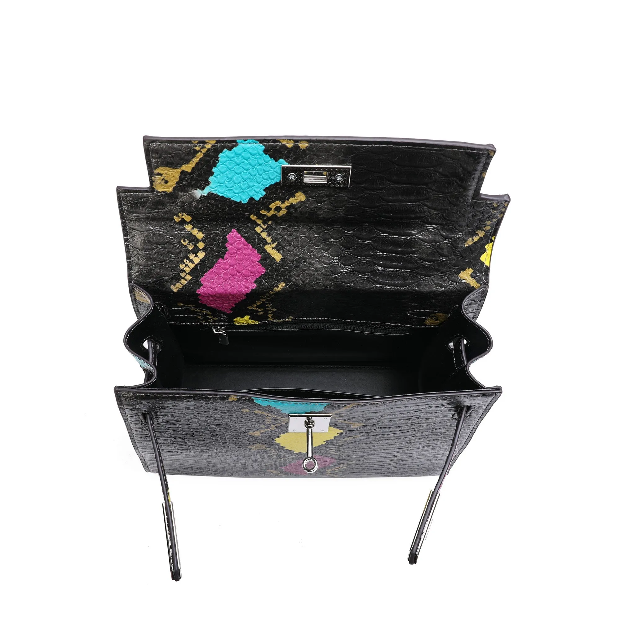 Alligator Embossed Leather Grace Satchel
