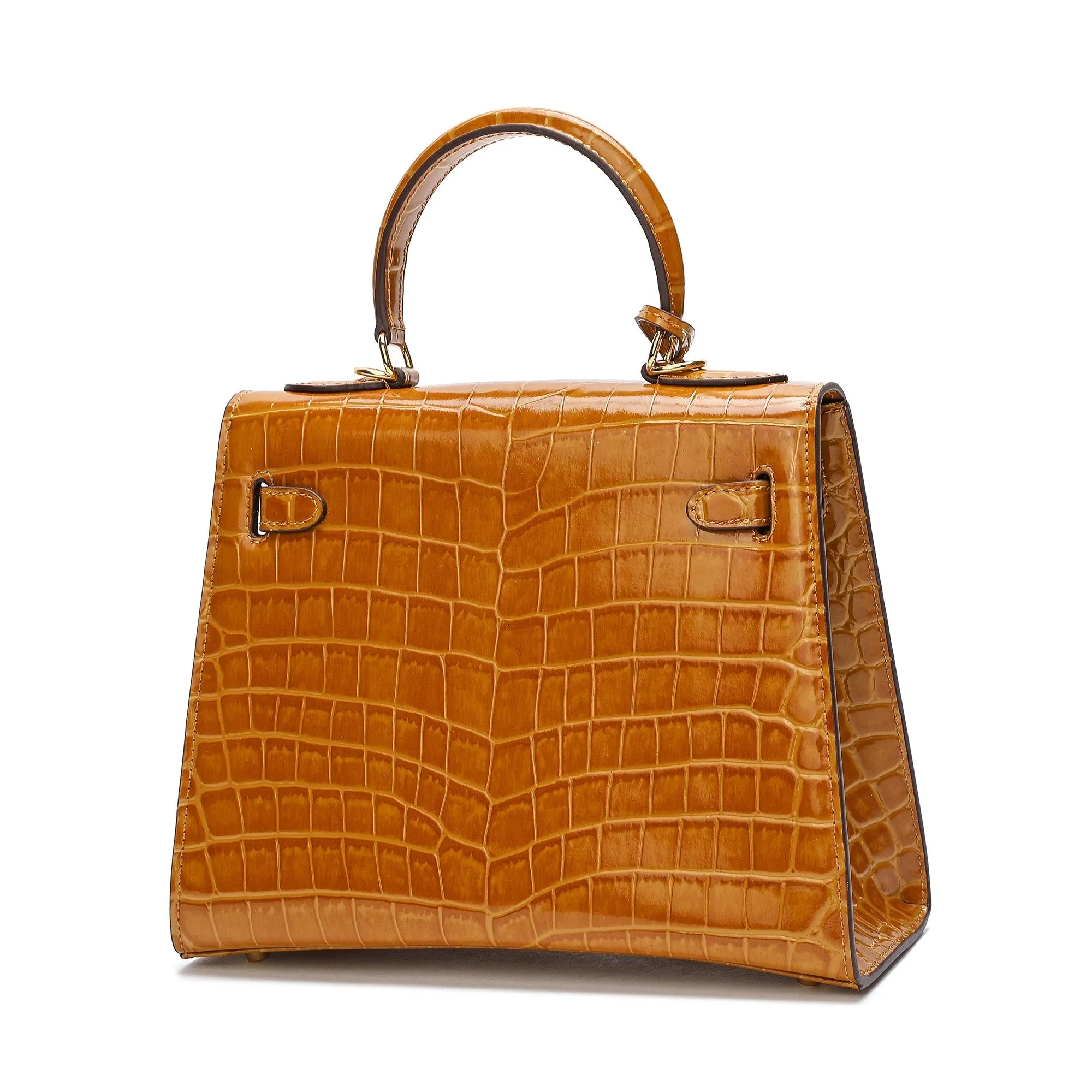 Alligator Embossed Leather Grace Satchel