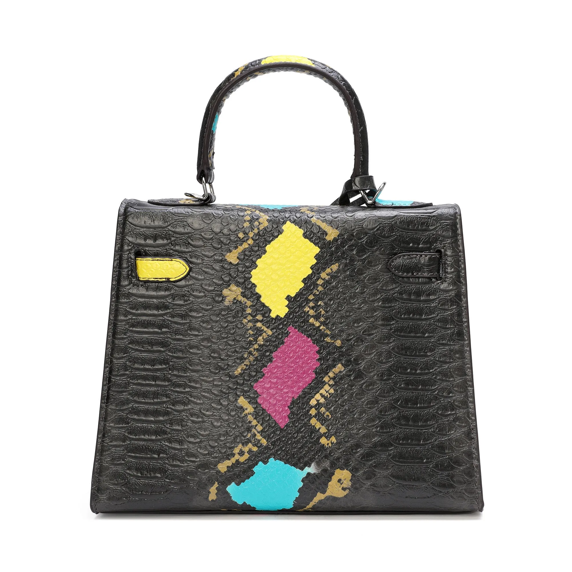 Alligator Embossed Leather Grace Satchel