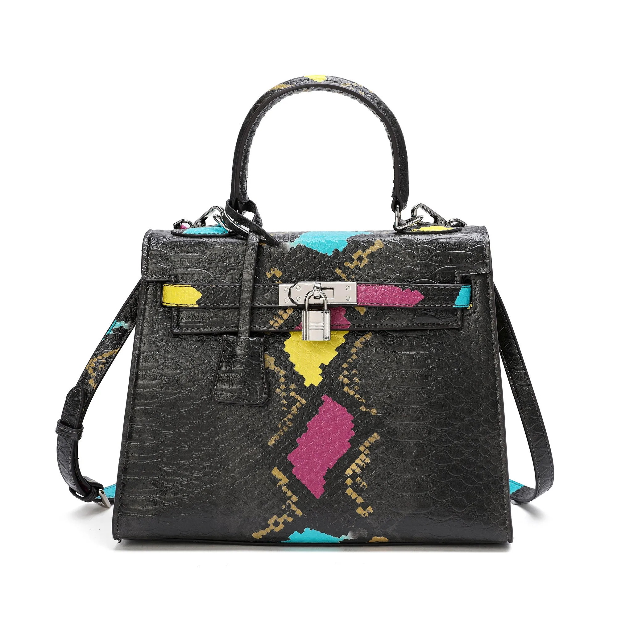 Alligator Embossed Leather Grace Satchel