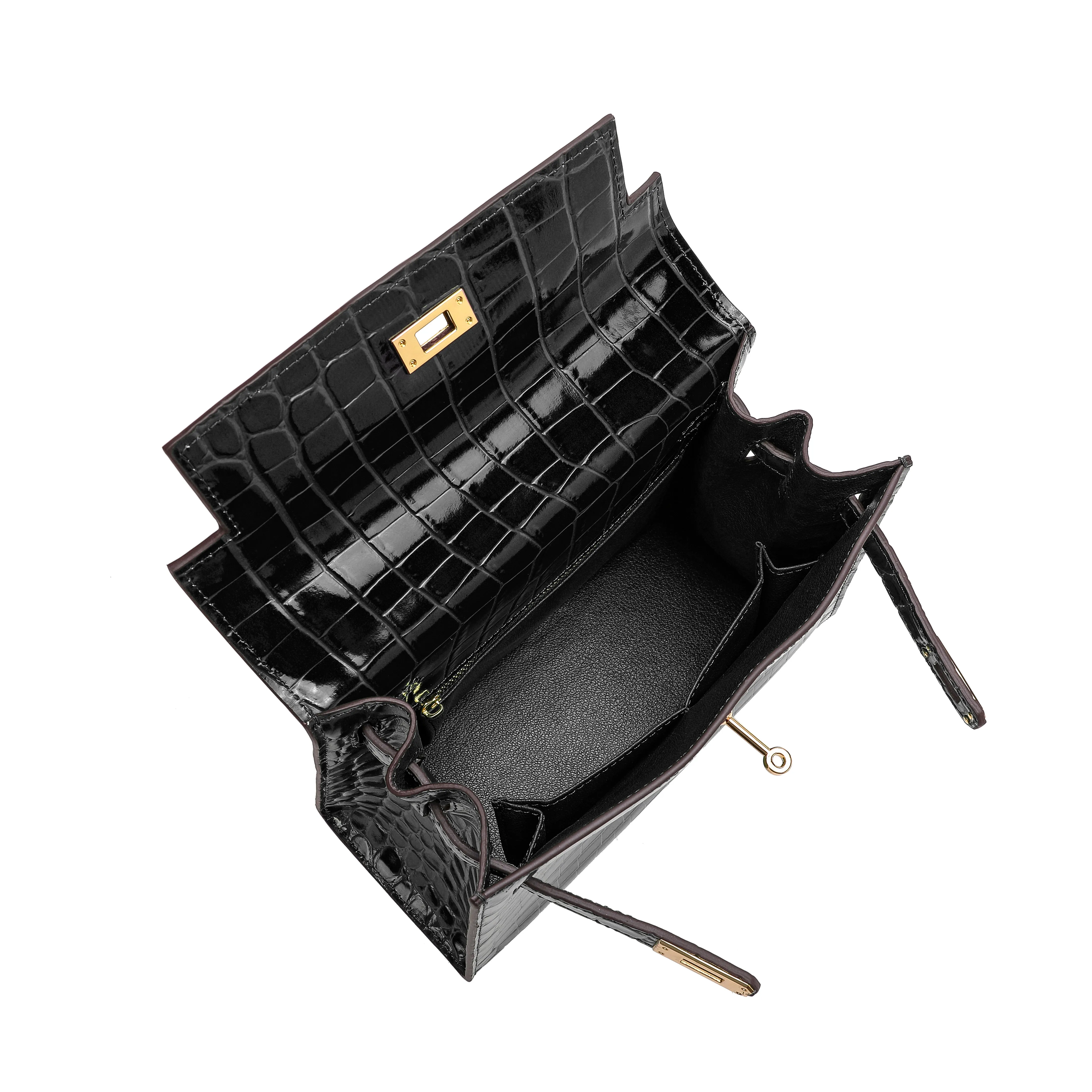Alligator Embossed Leather Grace Satchel