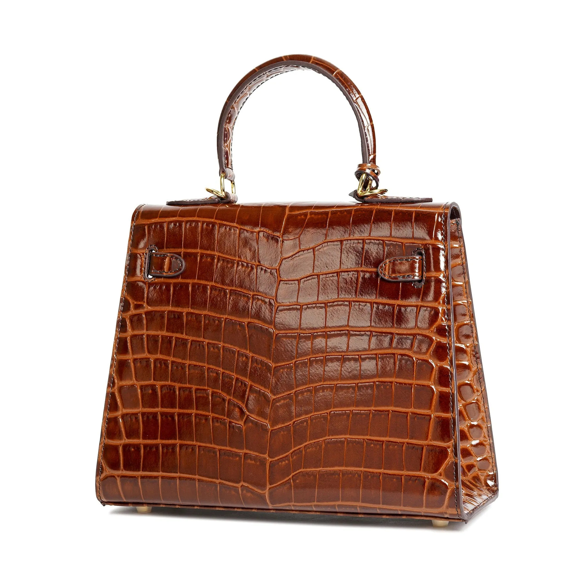Alligator Embossed Leather Grace Satchel
