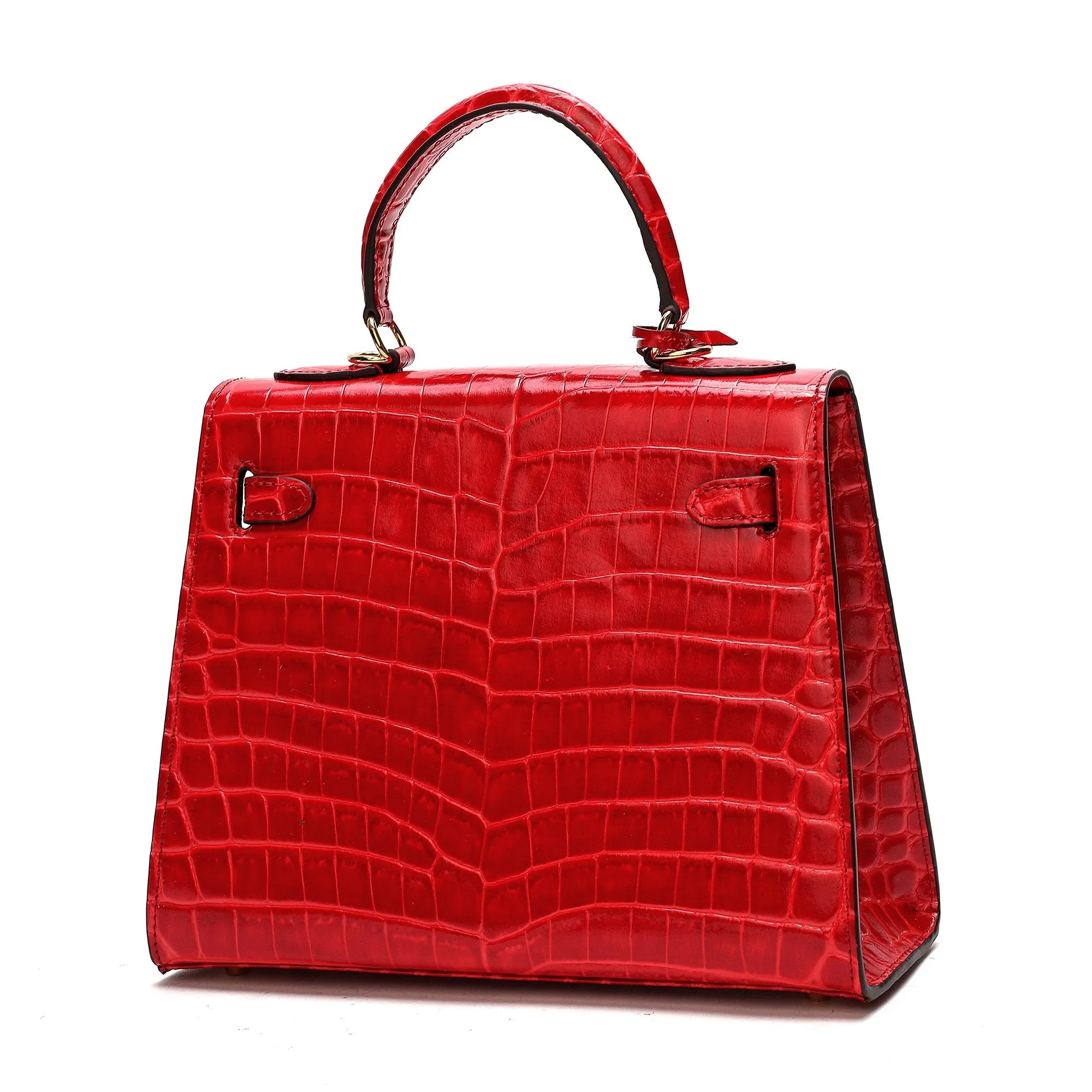Alligator Embossed Leather Grace Satchel