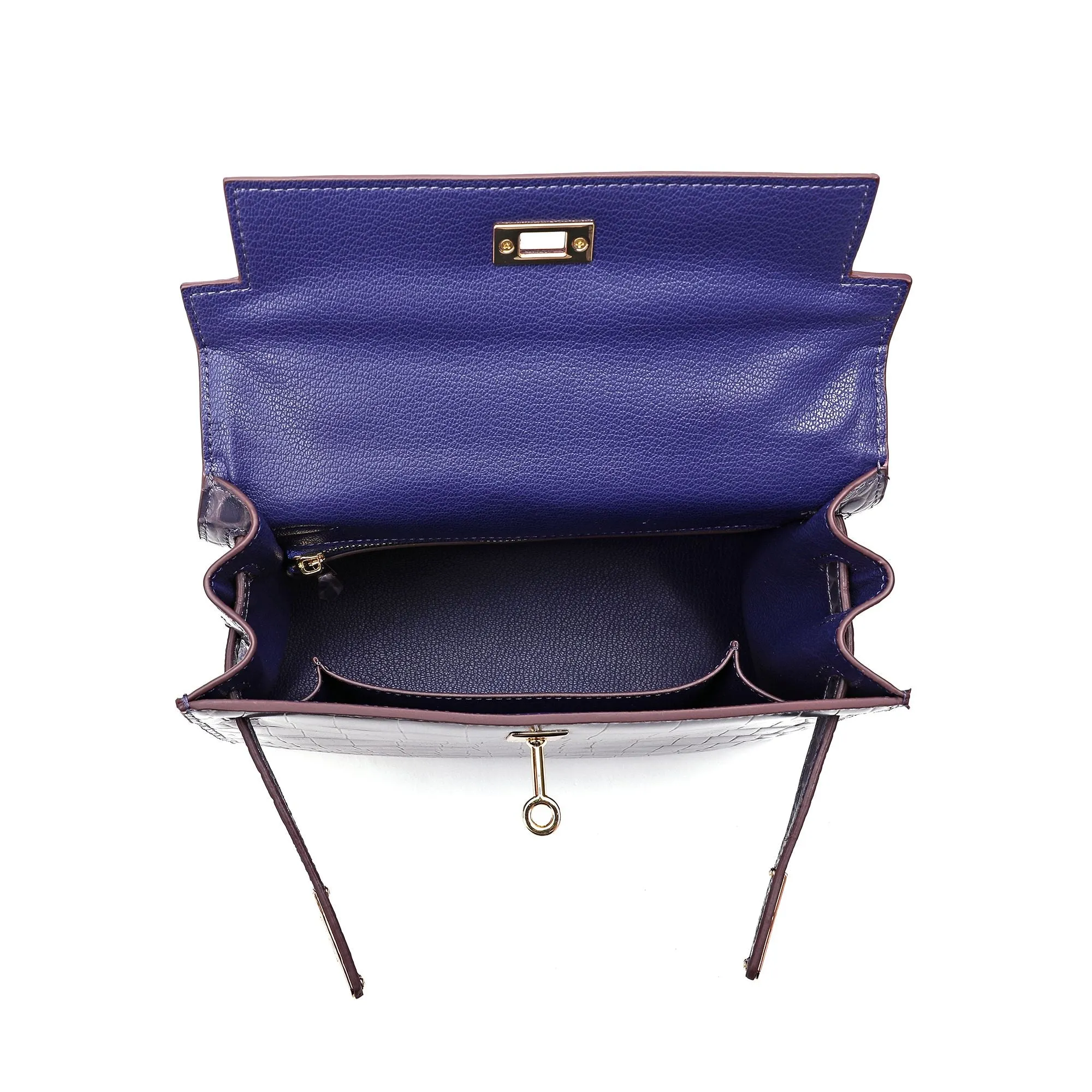 Alligator Embossed Leather Grace Satchel