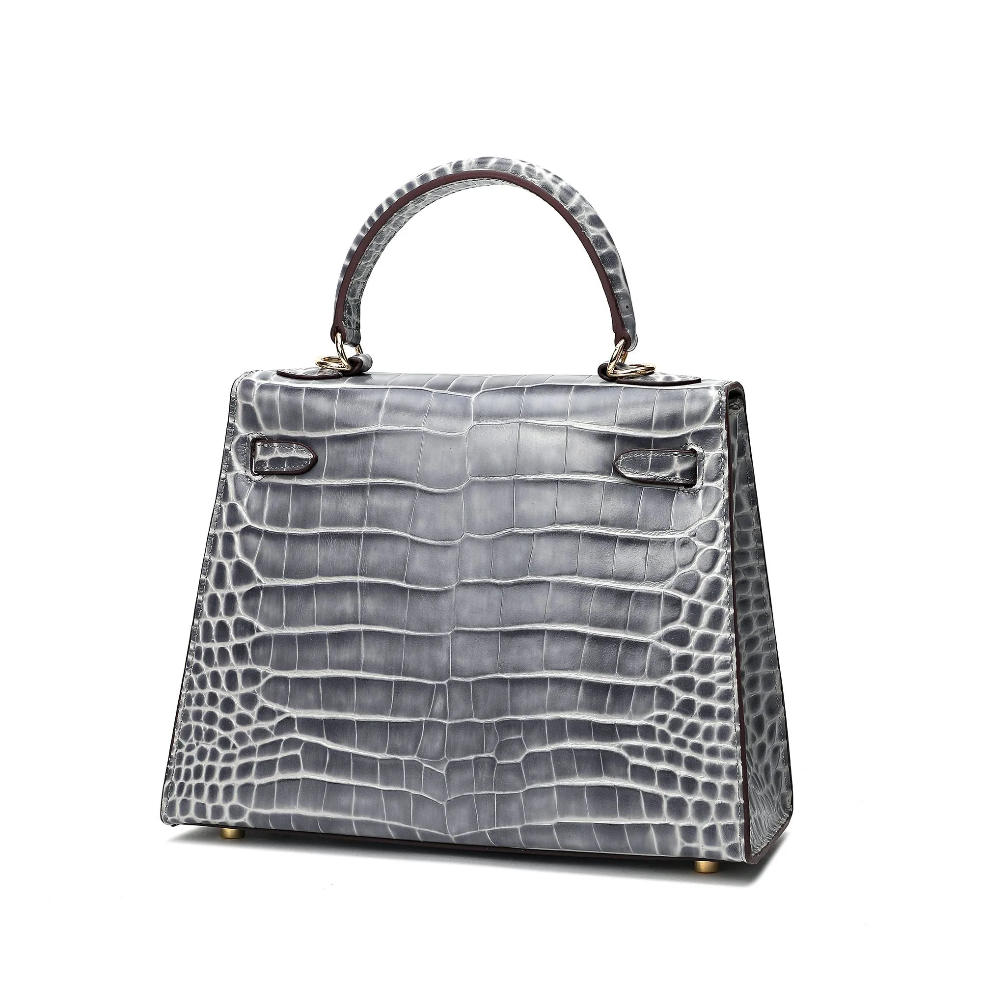Alligator Embossed Leather Grace Satchel