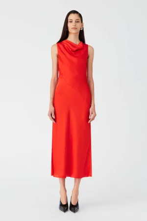 AMBROSIE SATIN MIDI DRESS