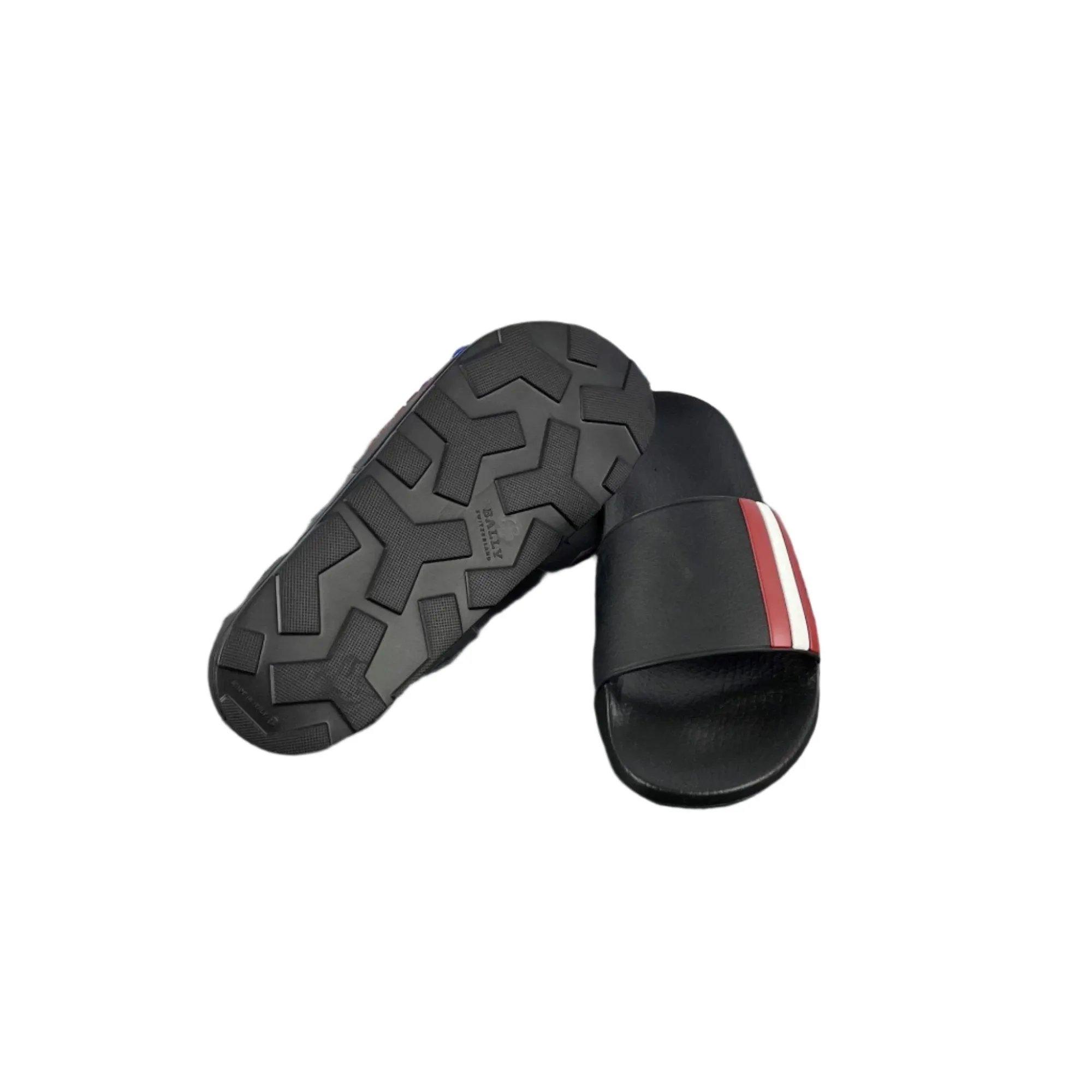 Bally Mens Saxor Black/Garnet Rubber Sandals