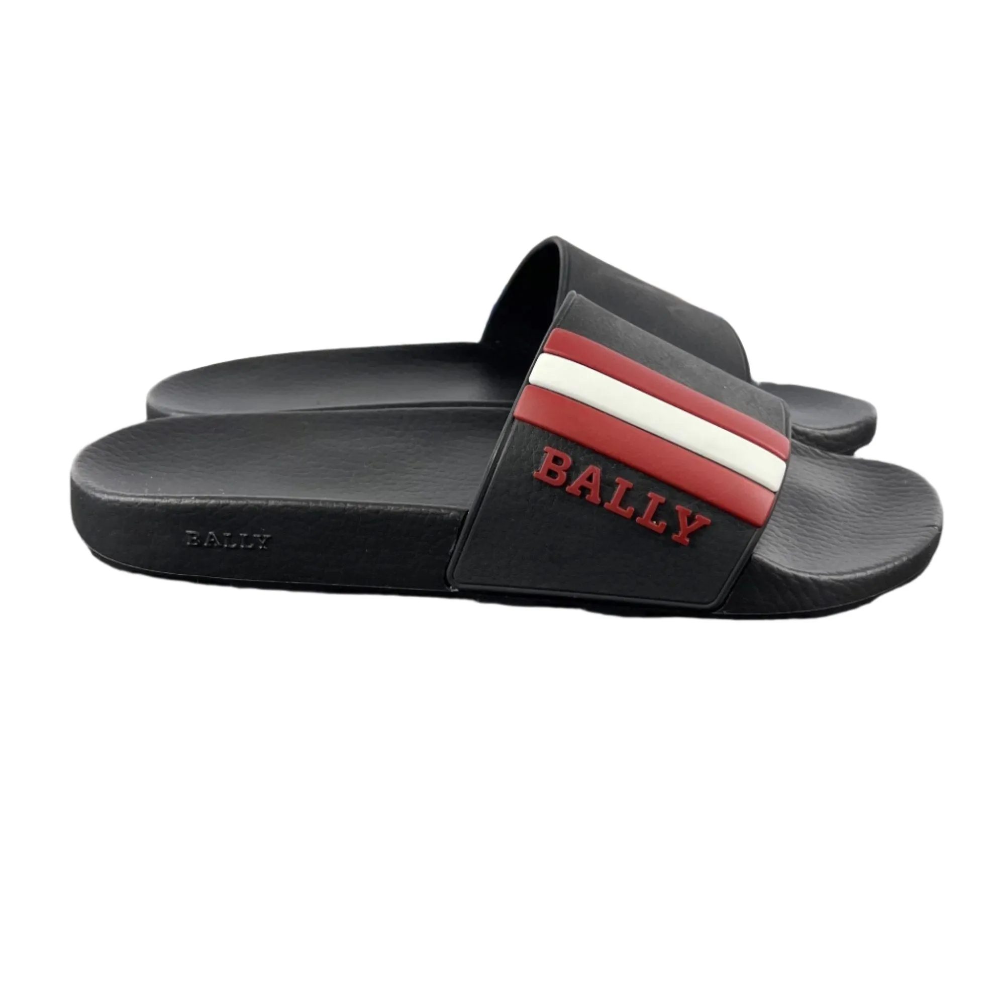 Bally Mens Saxor Black/Garnet Rubber Sandals