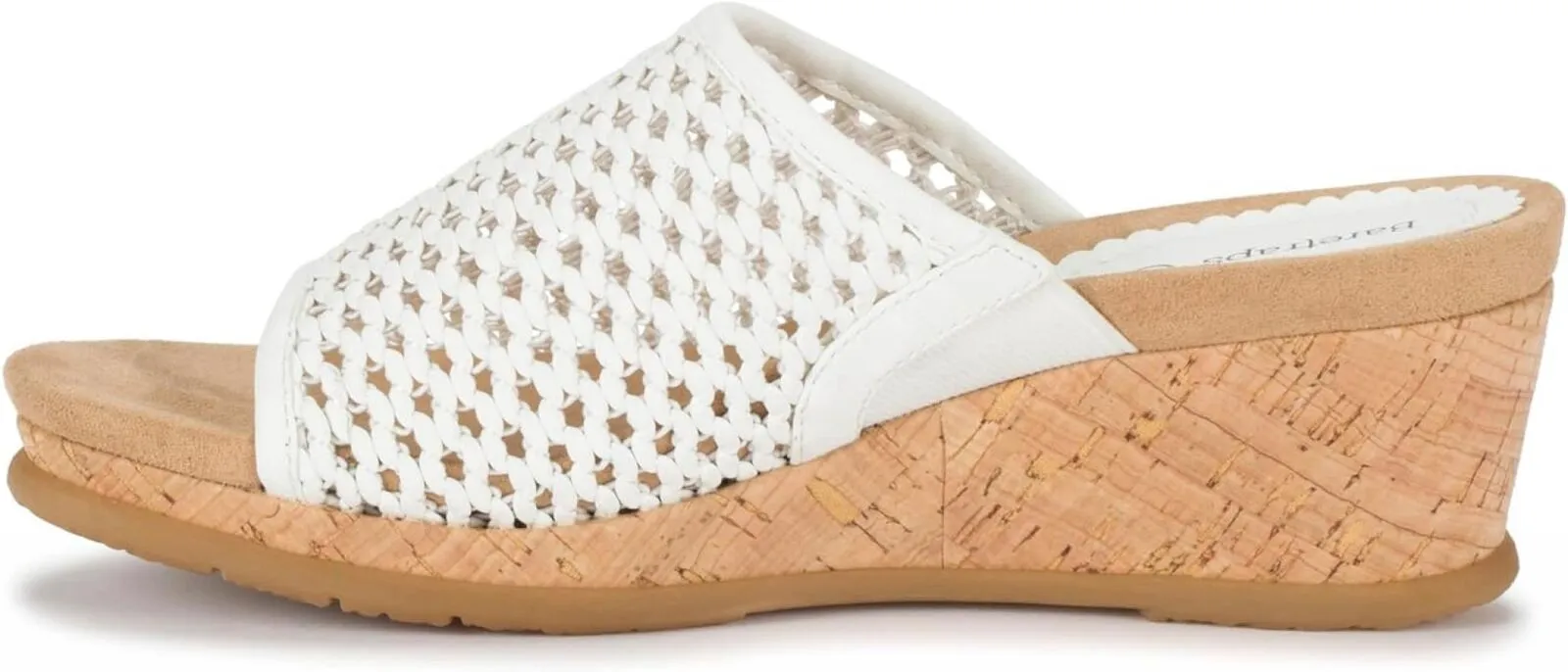 Baretraps Women's FLOSSY Slip On Lattice Sandals BT25630 White 8.5M