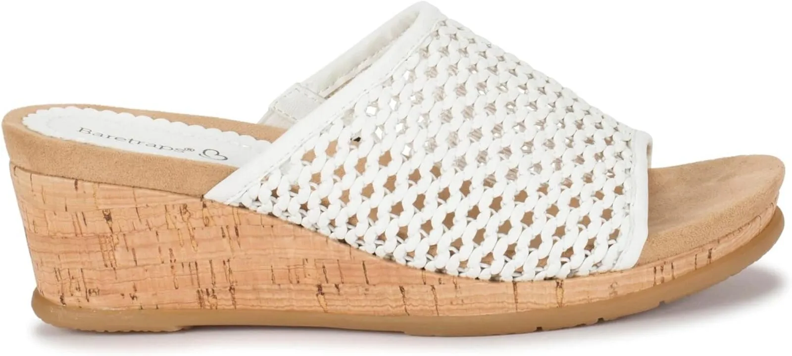 Baretraps Women's FLOSSY Slip On Lattice Sandals BT25630 White 8.5M