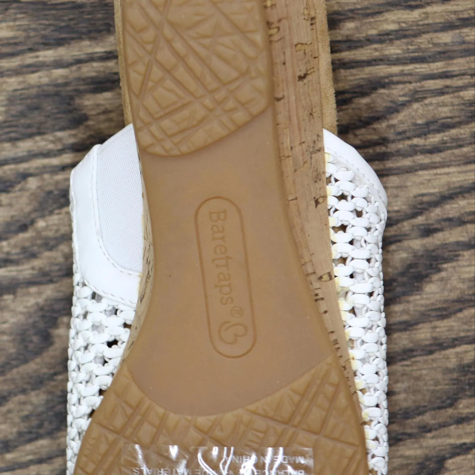Baretraps Women's FLOSSY Slip On Lattice Sandals BT25630 White 8.5M