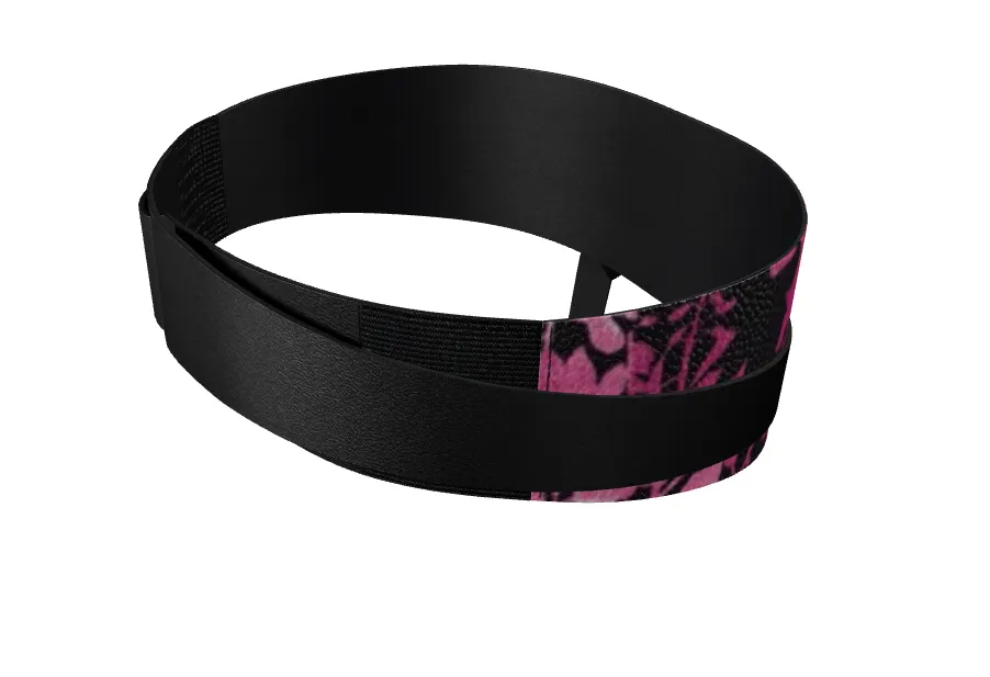 Belt: Pink Floral Leather Wrap Belt