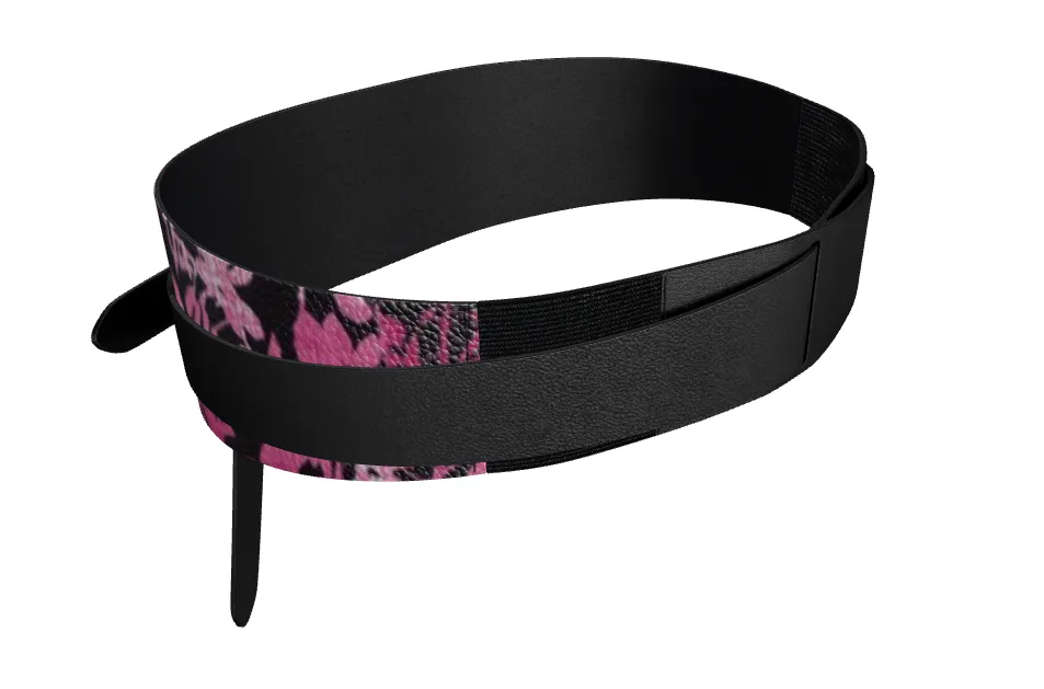 Belt: Pink Floral Leather Wrap Belt