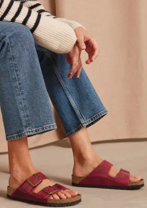 Birkenstock Arizona Oiled Leather Fire Red Regular Fit