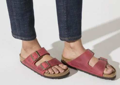 Birkenstock Arizona Oiled Leather Fire Red Regular Fit