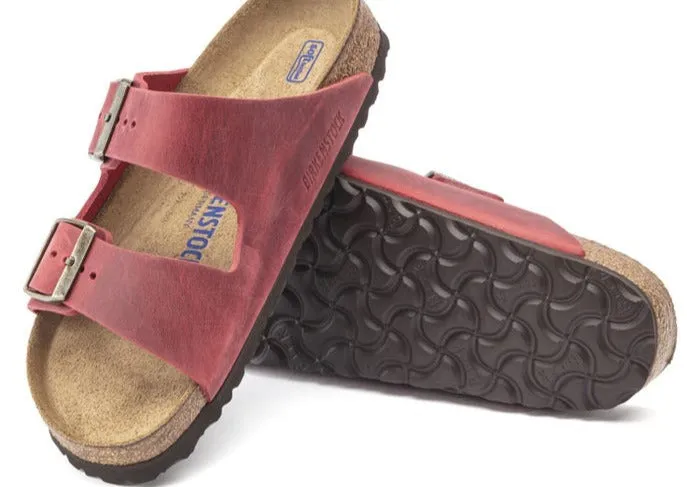 Birkenstock Arizona Oiled Leather Fire Red Regular Fit
