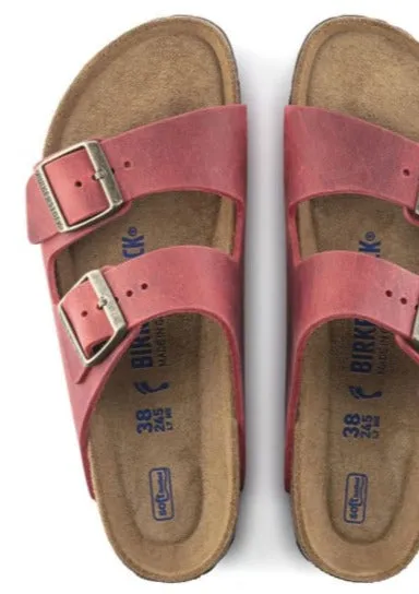 Birkenstock Arizona Oiled Leather Fire Red Regular Fit