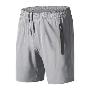 BIYLACLESEN Men's Sportswear Running/Training Shorts with Zip Pockets