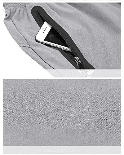 BIYLACLESEN Men's Sportswear Running/Training Shorts with Zip Pockets