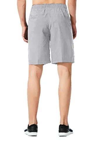 BIYLACLESEN Men's Sportswear Running/Training Shorts with Zip Pockets