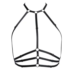 Black Samantha Harness with Black Sliders