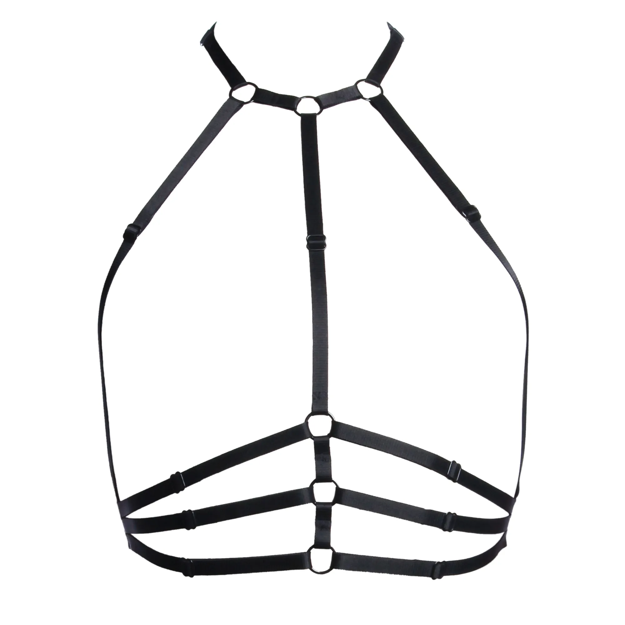 Black Samantha Harness with Black Sliders