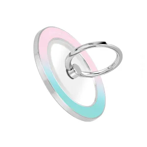 Blue Pink Pastel - Silver MagSafe Phone Grip and Ring Holder Stand