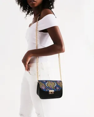 Blue Purple African Print Small Shoulder Bag