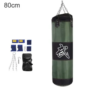 Boxing Kick Hanging Sandbag Punching Bag Gloves Guard Kit