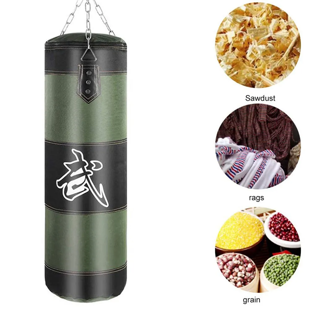 Boxing Kick Hanging Sandbag Punching Bag Gloves Guard Kit